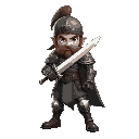 warrior with a sword and adomantine armor