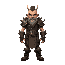 apocalypse game character, falout like, raider, leather armor, spikes on shoulders