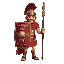 roman soldier, greatshield and lance, pixel art