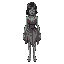 a female zombie with a torn blood drenched dress