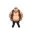 fat bald man, he's clean shaven