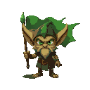 goblin flag, use green dark-light colors, forest