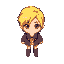 blonde haired character 2d top down pixel art