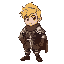 young blonde knight wearing leather armors