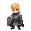 young blonde knight wearing leather armors