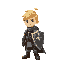 young blonde knight wearing leather armors