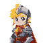 young blonde knight wearing leather armor
