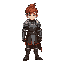 young red headed knight in leather armor 
