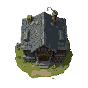 gritty wartorn house