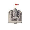 square castle, cartoon, simple, 