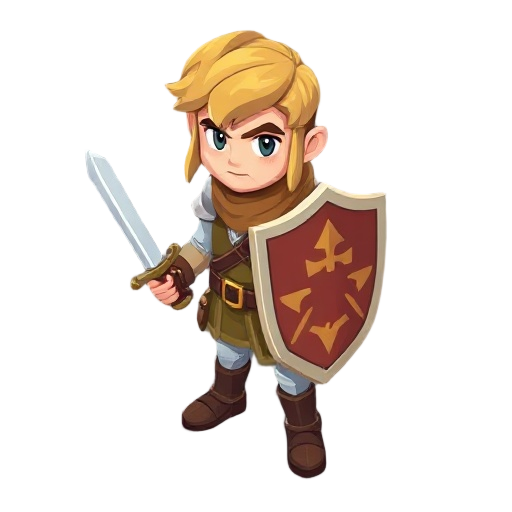  character with sword and shield