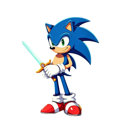 sonic the hedgehog with excalibur sprite pixel 
