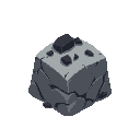  a stone with black coal ores in it. looking mineable 