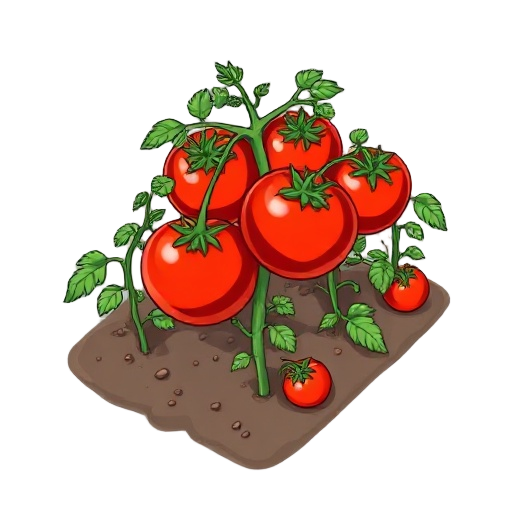 a tomato crop with big tomatoes on it