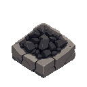 coal fragments in a stone. coal ore