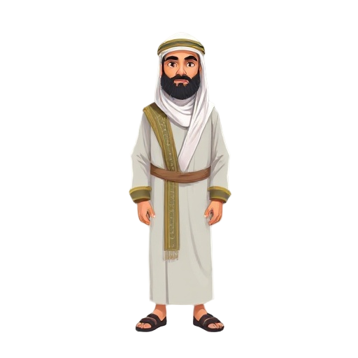 a man wearing a moroccan jellaba and moroccan belgha