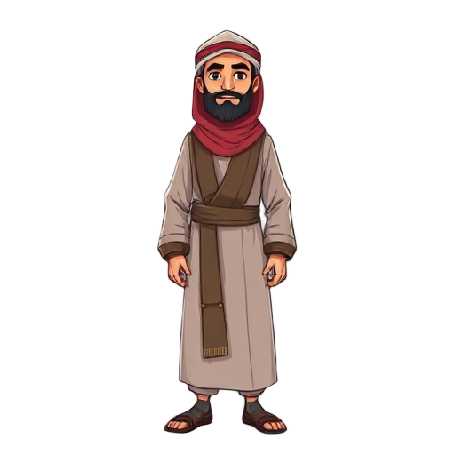 a man wearing a moroccan jellaba and moroccan belgha