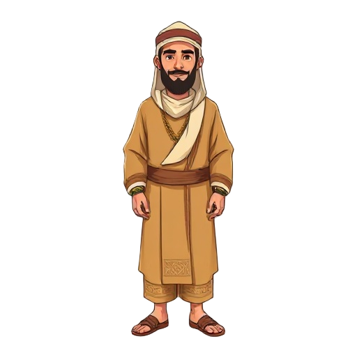 a man wearing a moroccan jellaba and moroccan belgha in his feet