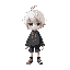 white haired anime character 