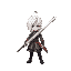 white haired anime character with a big sword