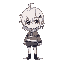 white haired anime character sprite sheet