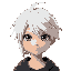 white haired anime character 