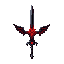 an dark fantasy sword with an red soul on it