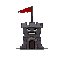 tower defense enemy 64x64 pixels, simple square angry red