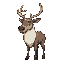 anthropomorphic reindeer, with a thick coat from the snow, the reindeer has to look...something deplorable.