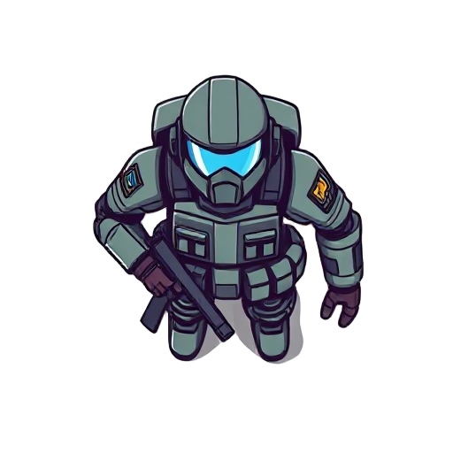 soldier, retro style, cyber