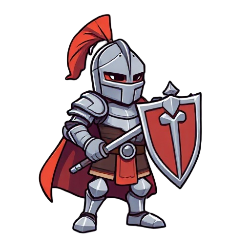 make a knight in the same style of pixelfrog art