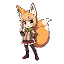 anime-style fox girl, confident pose