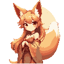 anime-style alluring fox girl, golden eyes, confident gaze, graceful curves, long flowing hair, ornate kimono slightly revealing, soft warm light, enchanting aura, detailed fantasy shrine background, inspired by kitsune myths.