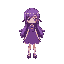 girl, purple hair, purple dress
