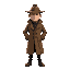 detective with brown coat