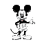 make a white and black mickey jumping animtion