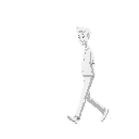 white man, walking 