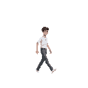 white man, walking 