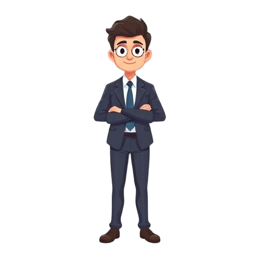 office man in a suit standing, pixel art, front view