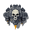 big spaceship with skull