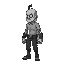 character for apocalypse rougelike game. standing side to the view