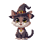cute little cat with a witch hat