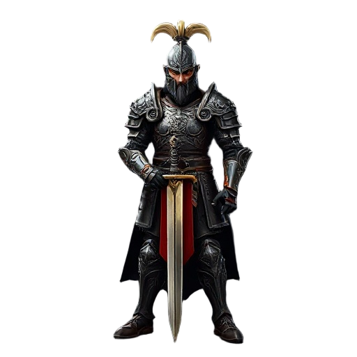 epic guard warrior standing with a sword, full body, medieval armor with ornate details, sharp steel blade glowing faintly, strong and heroic stance, cinematic lighting, hyper-detailed, ultra-realistic, dramatic shadows, fantasy concept art, 4k, highly de