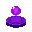 a purple magic orb floating above a purple-runed magic circle stone. 