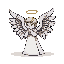 void angel boss looking at right. everything. wings. rings. eyes.