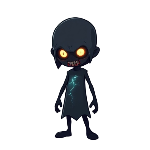 a voided electric shadow ,with bloody face ,his eyes very glowing (pixel -16)