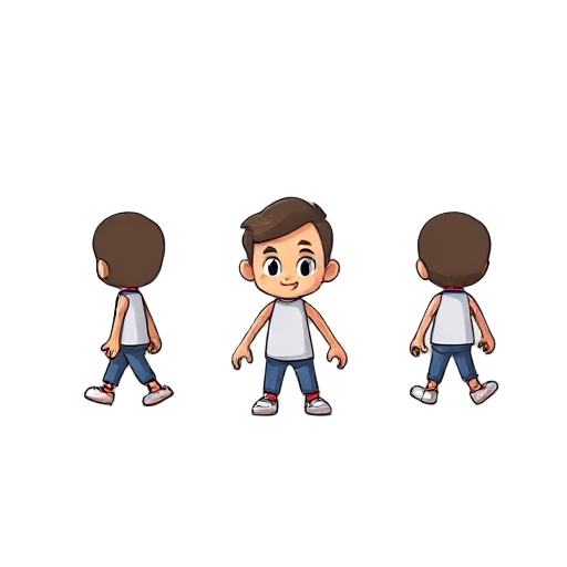 simple pixel character character, walking in all directions