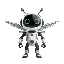 cute flying robot that looks like pixar character