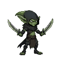 goblin assassin for 2d platformer with 2 daggers in his hands the character is turned to the right