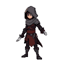 assassin for 2d platformer with 2 daggers in his hands the character is turned to the right